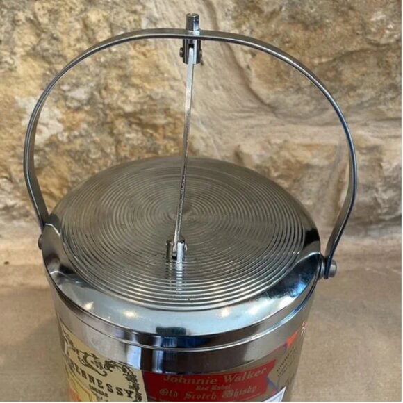 Vintage International Whiskey Alcohol Labels Ice Bucket Mid Century Barware - Picture 4 of 11